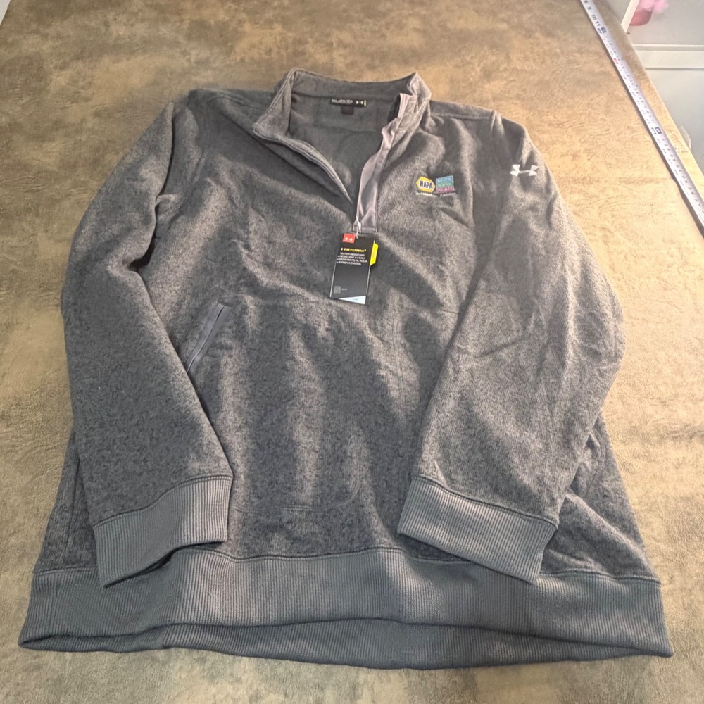Under Armour Quarter Zip Pullover Mens 3XL Gray NAPA Storm1 Water Resistant 1200